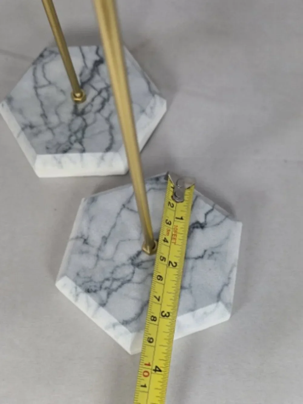 SET of 2 Jewelry Stands T Bar Gold Marble Color Minimalist Modern Organizer 10
